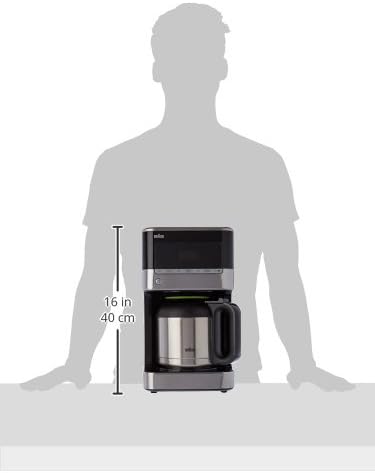Braun Household PurAroma 7 Macchina da caffè KF 7125 – Macchina da caffè filtro con caraffa termica e funzione timer, Caffettiera per un aroma unico, 1000 Watt, Nero/Acciaio inox