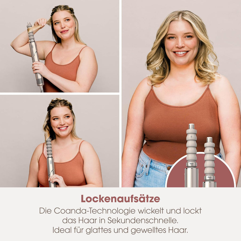 Shark FlexStyle Asciugacapelli e Styler con arricciacapelli automatico, nessun danno da calore estremo, più morbidezza e lucentezza