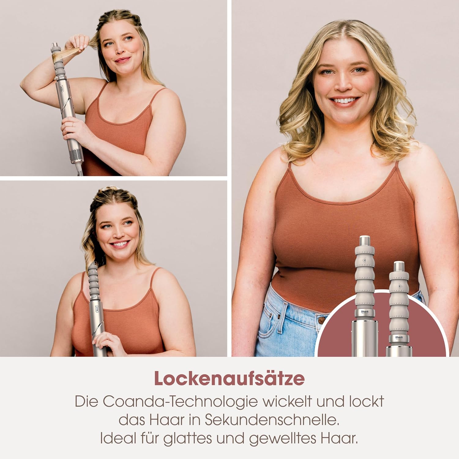 Shark FlexStyle Asciugacapelli e Styler con arricciacapelli automatico, nessun danno da calore estremo, più morbidezza e lucentezza