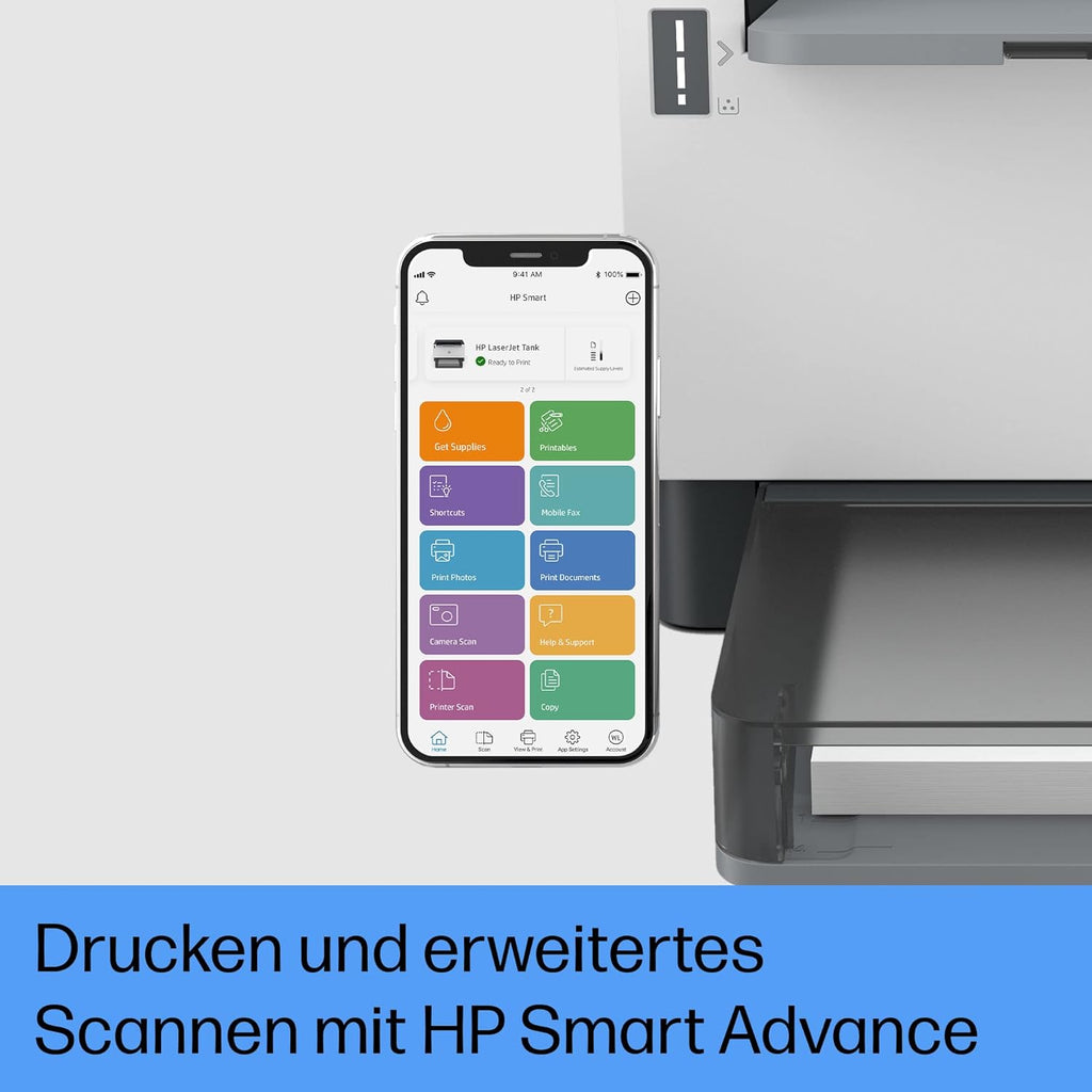 HP Laserjet Tank MFP 2604dw Laserdrucker, Drucker, Scanner, Kopierer, HP Smart App, inklusive Original HP Toner für bis zu 5000 Seiten, 23 Seiten/Min, beidseitig drucken, bis 600 x 600 DPI, Monochrom