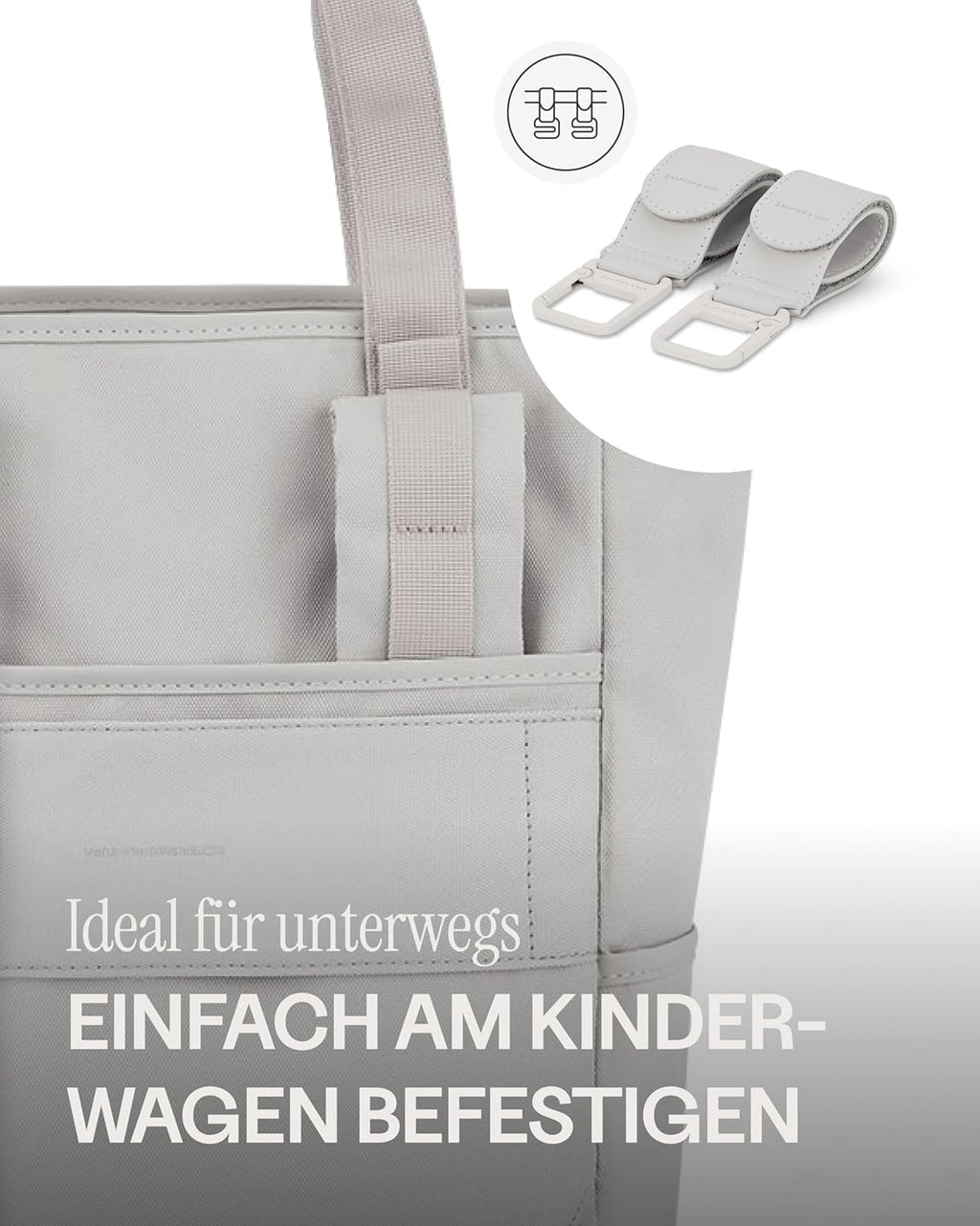 Kapten & Son Rucksack Lindby Diaper Set 12 L | 2in1 Wickelrucksack & Wickeltasche mit Kinderwagen- und Kofferbefestigung | inklusive Kulturtasche, Wickelunterlage & isolierter Flaschenhalter