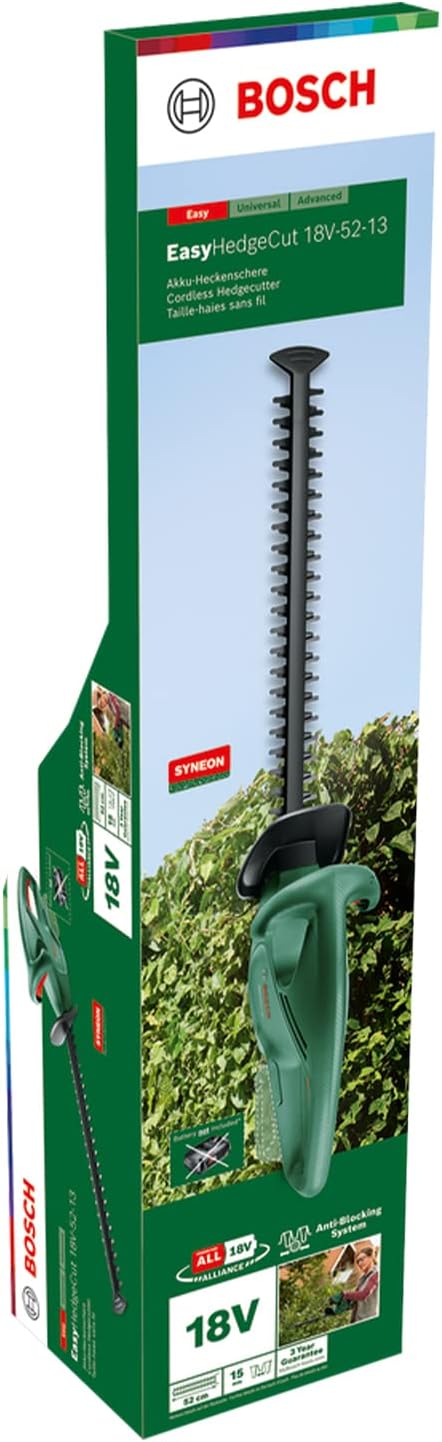 Bosch Akku Heckenschere EasyHedgeCut 18-45 (2 Akkus 2,0 Ah, 18-Volt-System, Messerlänge 45 cm, im Karton)