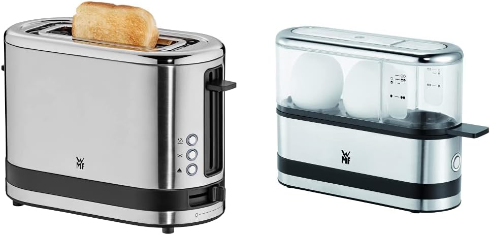 WMF Küchenminis 1-Scheiben Toaster Langschlitz XXl-Toast, Mini Toaster mit Brtchenaufsatz 7 Brunungsstufen berhitzungsschutz 600W Edelstahl matt