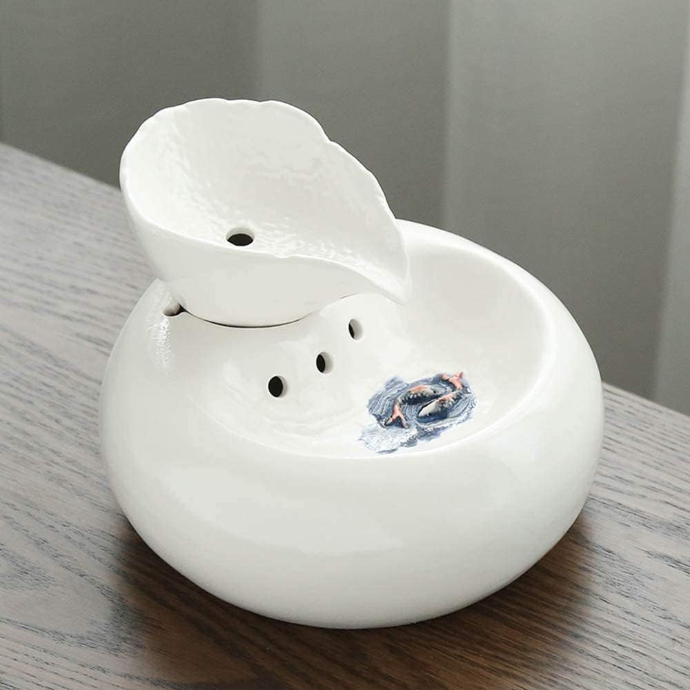 ALEjon Fontana d'Acqua Potabile in Ceramica Portatile per Gatti – Distributore Automatico di Acqua Circolante per Animali Domestici per Gatti e Cani – Fontana per Bere Sana e Igienica con Pompa Silenziosa