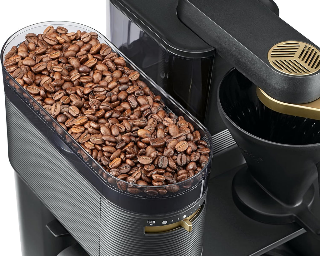 Melitta EPOS Macchina da caffè con macinacaffè, nero-argento