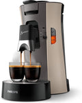 Philips Senseo Select CSA240/20 Macchina da caffè a cialde (selezione intensità Plus, funzione Memo, in plastica riciclata), Nero Eco