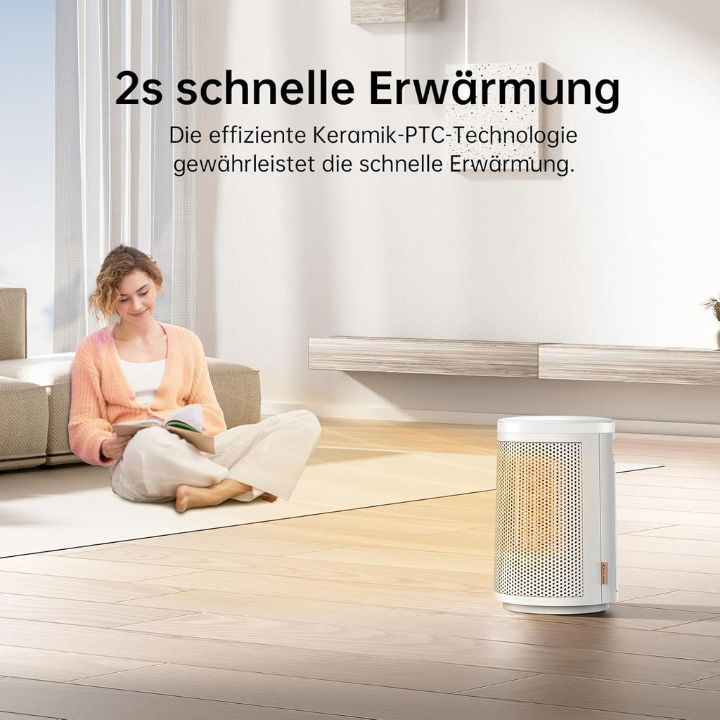 MYCARBON Stufetta Elettrica Bagno 900W/1500W Termoventilatore Basso Consumo Silenzioso con Termostato 8H Timer Oscillazione 60° Protezione Antiribaltamento e Surriscaldamento, Stufa Elettrica in Ceramica per Bagno Soggiorno