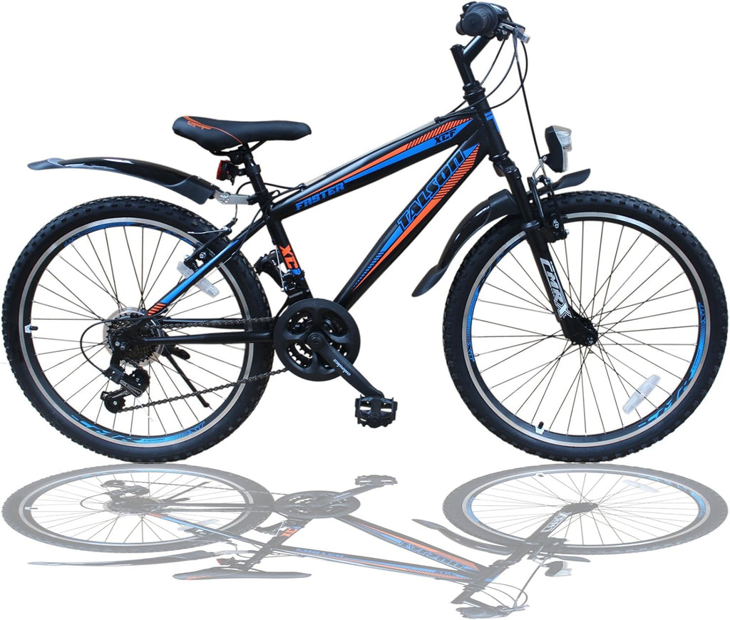 Talson Mountain bike 24 pollici con FORCELLA AMMORTIZZATA e luci 21-velocità Faster BBO