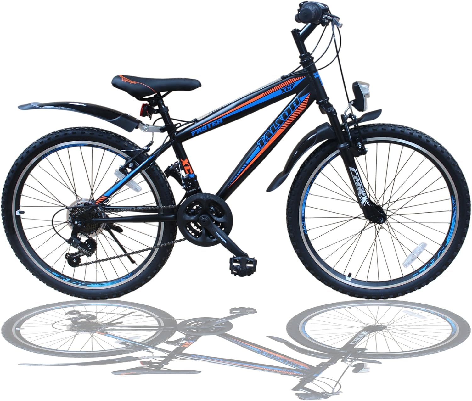 Talson Mountain bike 24 pollici con FORCELLA AMMORTIZZATA e luci 21-velocità Faster BBO