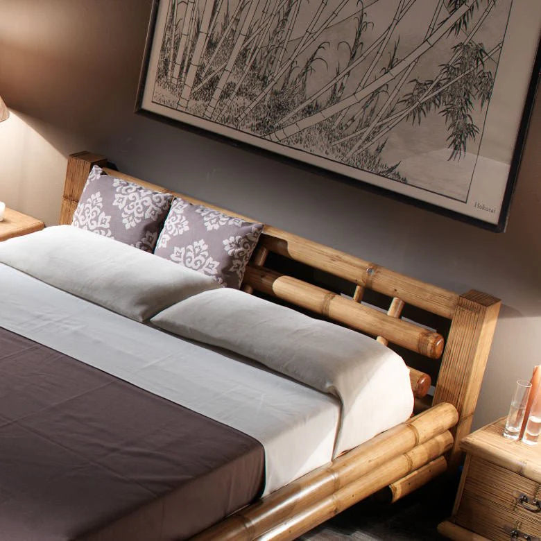 Letto di design in bambù TABANAN 160x200 Miele Antico