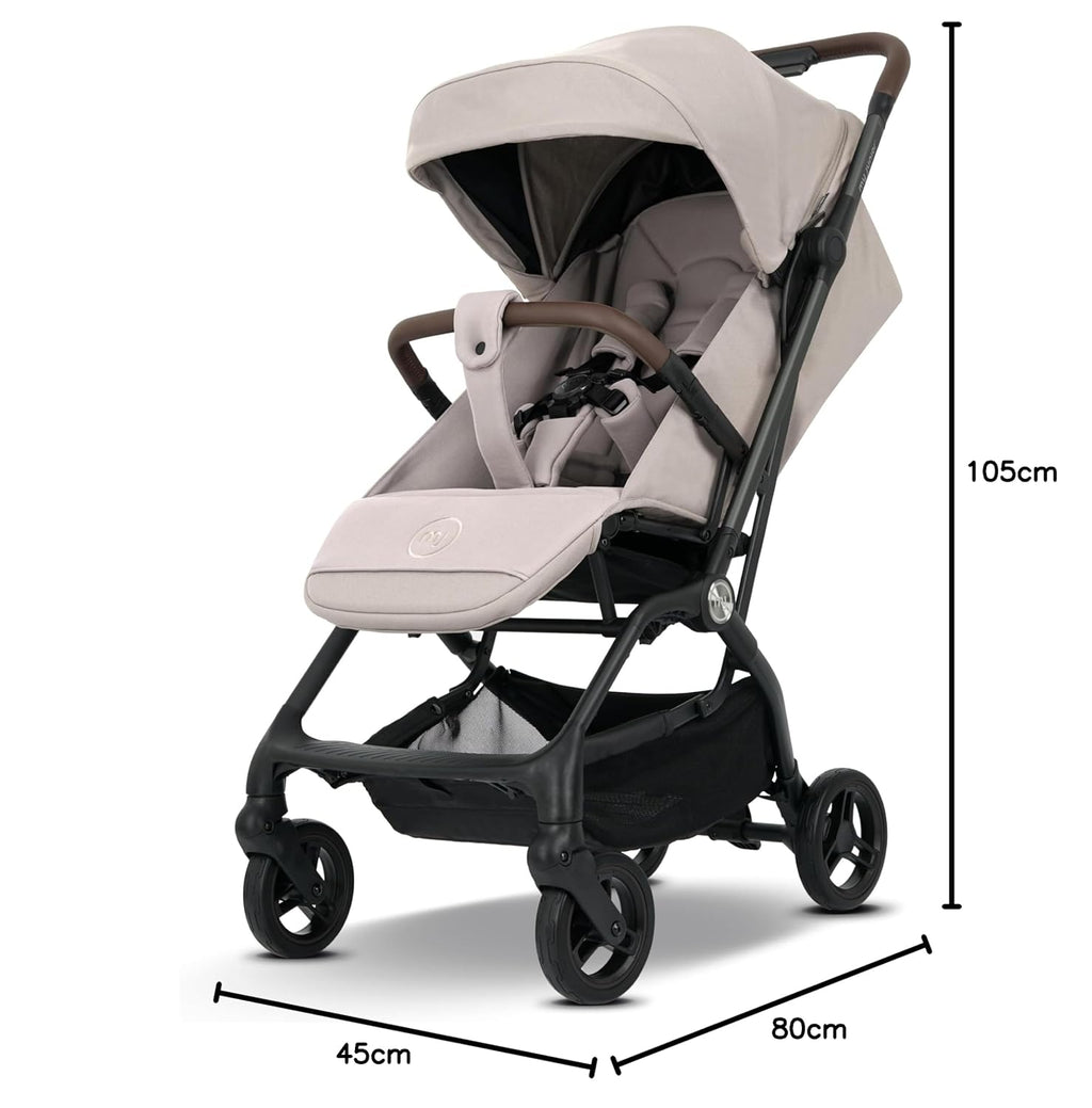 my junior® Buggy PICO³ | bis 22kg | Einhand AutoFold-Klappmechanismus | Ergonomische Liegeposition nach IGR e.V. | großes Sonnenverdeck UV50+ | Handgepäckmaß | 2 Belüftungsfenster Hazel - Black
