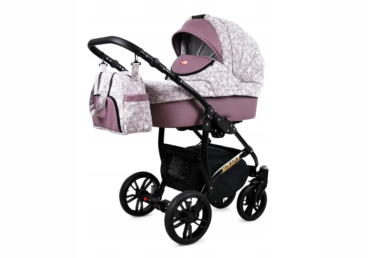 BabyLux® Bambimo Set Passeggino 3 in 1 - Optimal - incl. Navicella, Seduta Passeggino, Seggiolino Auto Ovetto - Seggiolino Auto - Set Passeggino - Passeggino Combinato con Borsa Fasciatoio, Parapioggia ecc.
