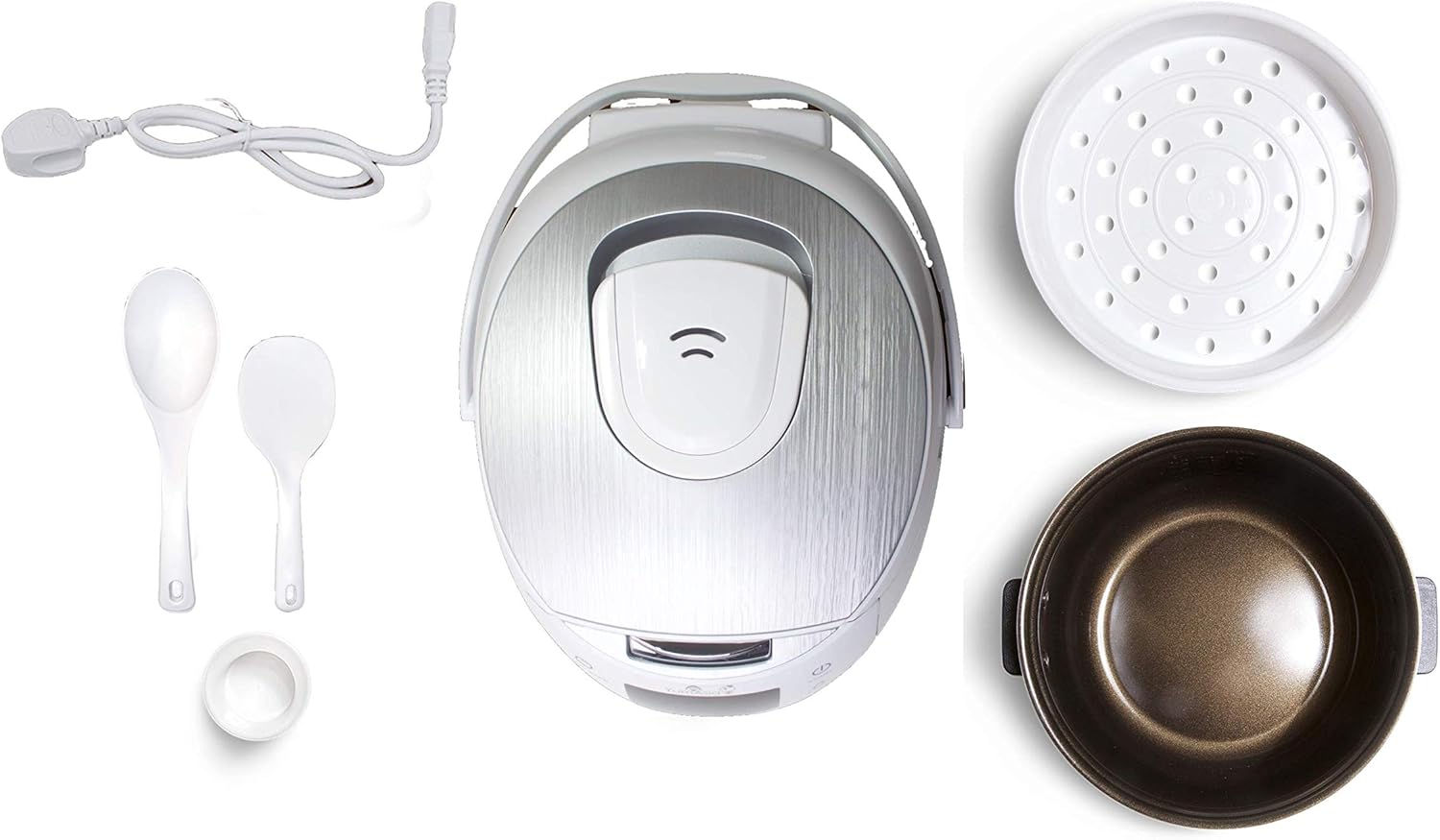 Yum Asia Sakura Cuociriso con Ciotola in Ceramica e Logica Fuzzy Avanzata (8 tazze, 1,5 litri), 6 Funzioni di Cottura Riso, 6 Funzioni Multicooker, Display LED Motouch, 220-240V EU (Nero e Argento)