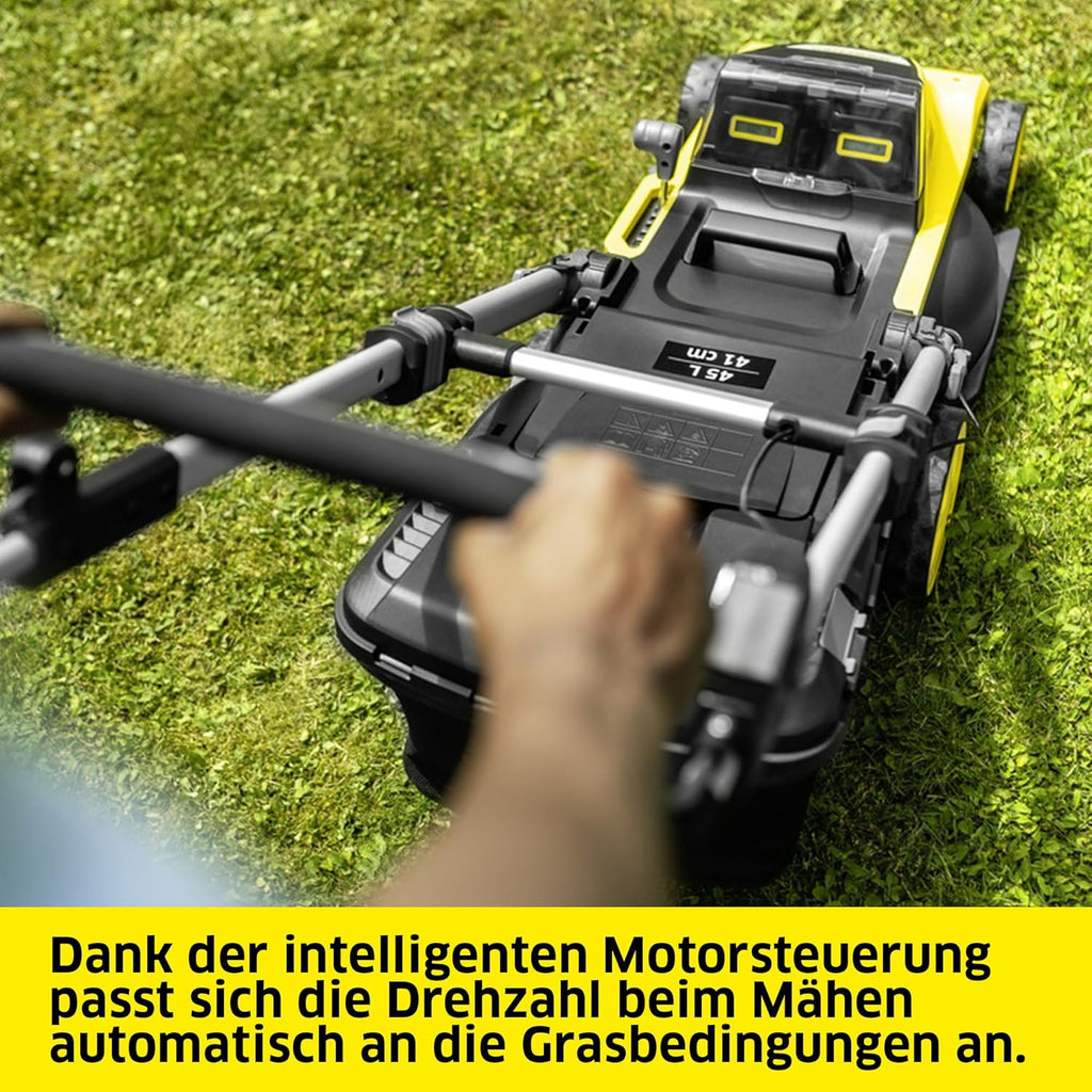 Kärcher Akku-Rasenmäher LMO 2-18, Grasfangbehältervolumen 30 l, 5 stufige Schnitthöhenverstellung 3.500 U/min, ohne Akku und Ladegerät, gelb