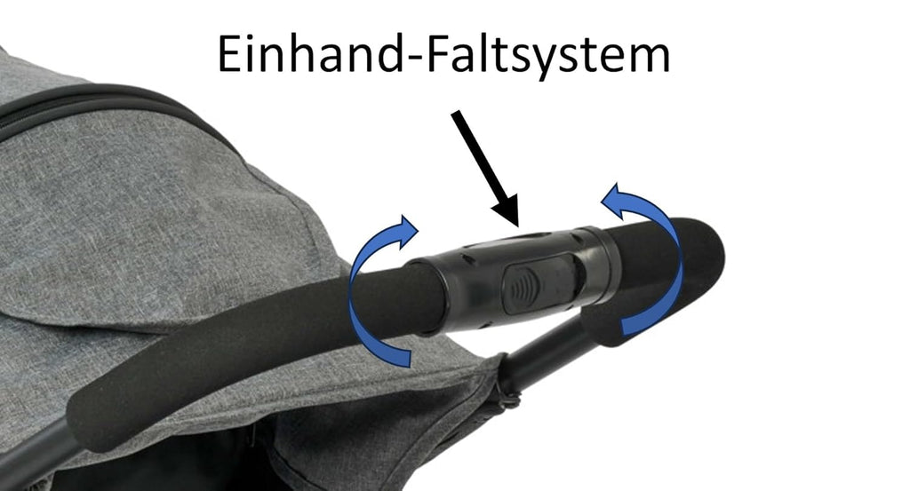 Knorr Baby Joggy S, Babyjogger, Kinderwagen, Jogger, Dreirad, Kinderbuggy mit Einhandfaltsystem, Liegefunktion, Schwenkrad, bis 25 kg belastbar (Sitz 22 kg, Korb 3 kg), klappbar – Grau Melange