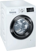 Siemens WM14G400 iQ500 Lavatrice / 8kg / C / 1400 giri/min / Programma Outdoor / Funzione varioSpeed / Funzione aggiunta bucato / aquaStop, Bianco/Nero