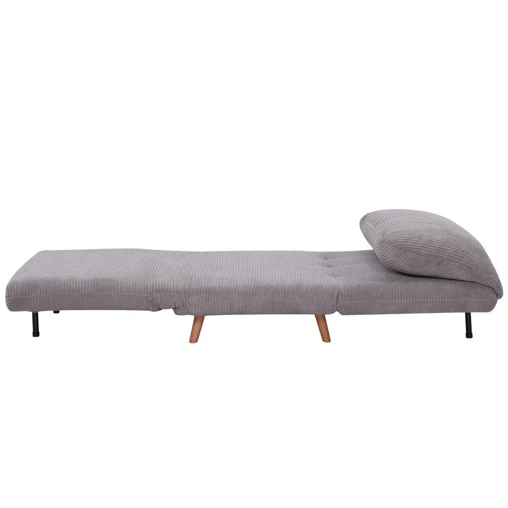 HOMCOM Poltrona Letto Divano Letto 2 in 1 Schienale Regolabile Grigio Chiaro