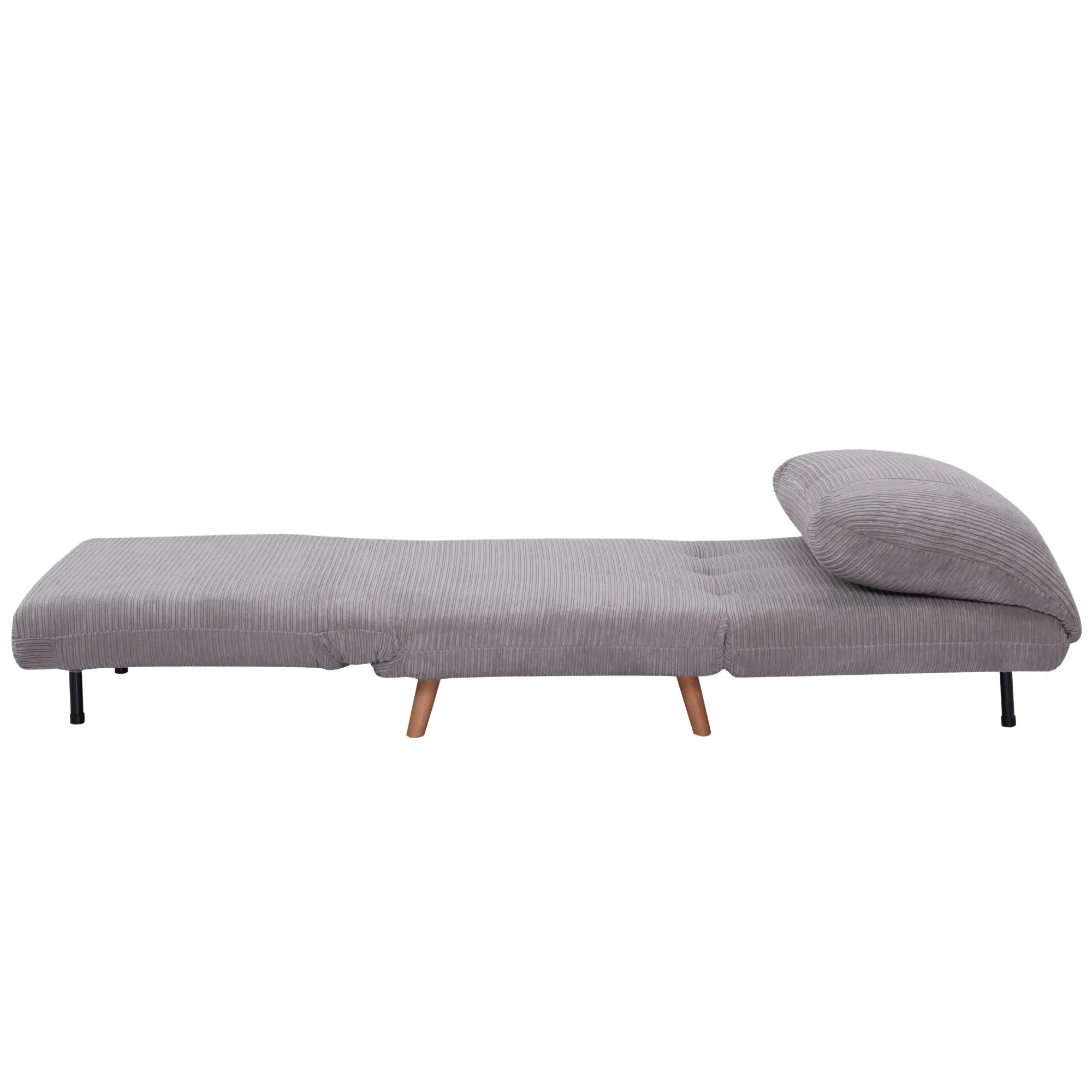 HOMCOM Poltrona Letto Divano Letto 2 in 1 Schienale Regolabile Grigio Chiaro