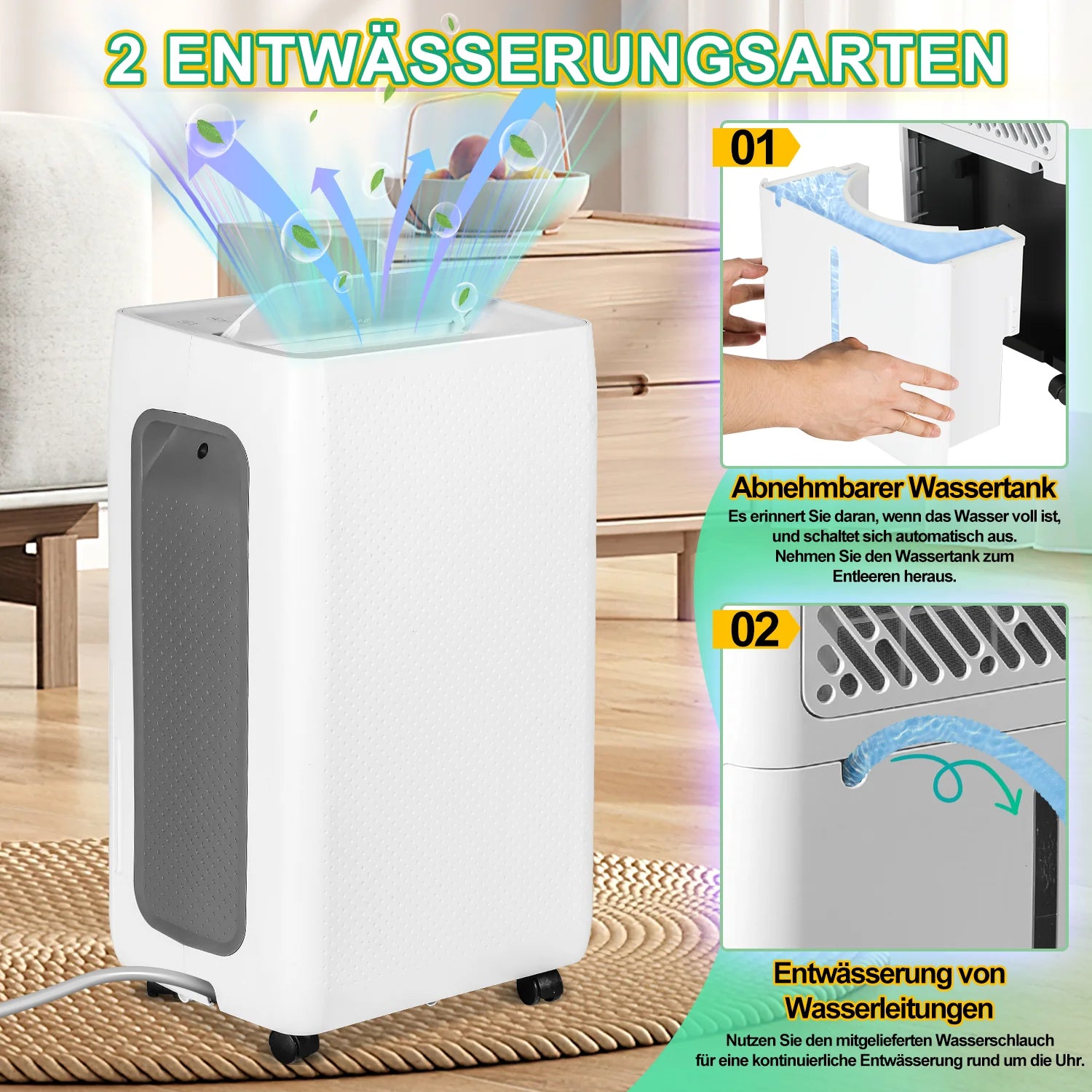 Sonnewelt Luftentfeuchter 26L mit Timerfunktion, Wschetrockungsfunktion, Abtaufunktion