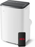 Condizionatore portatile AEG Chillflex Pro AXP26U338CW / display LED / pulsanti touch / telecomando / 30-40 m² / funzione di raffreddamento / ventilatore / funzione di deumidificazione / automatico / bianco/argento/nero
