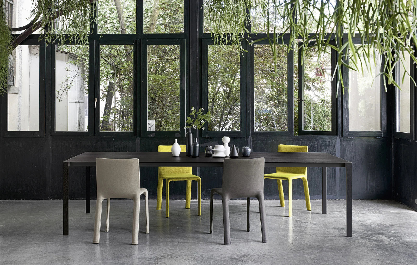 Tavolo da pranzo Kristalia Thin K 200 x 100 cm, piano in alluminio, disponibile anche allungabile