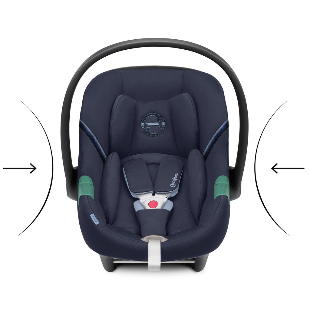 CYBEX Gold Babyschale Aton S2 i-Size, Ab Geburt bis ca. 24 Monate, Max. 13 kg, Inkl. Neugeboreneneinlage, SensorSafe kompatibel, Ocean Blue