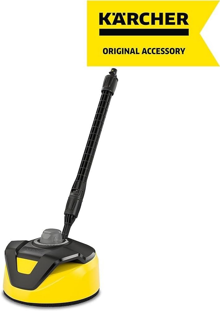 Krcher Flchenreiniger T-Racer T 5 (Spritzwasserschutz, für groe Flchen, zwei Flachstrahldüsen, Handgriff für senkrechtes arbeiten), schwarz-gelb