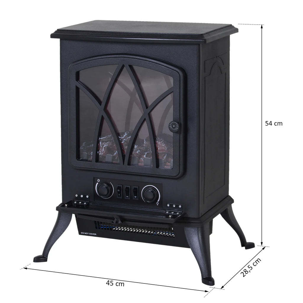 HOMCOM Camino elettrico Stufa rustica Effetto fiamma