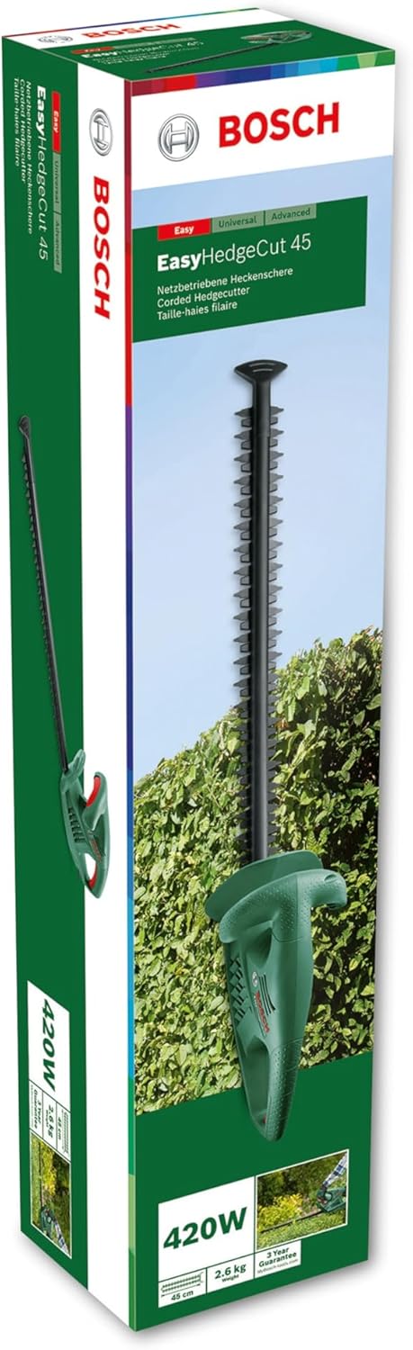 Bosch Heckenschere UniversalHedgeCut 60 (480 Watt, Messerlänge: 60 cm, für mittelgroße Hecken, Messerabstand: 30 mm, im Karton)
