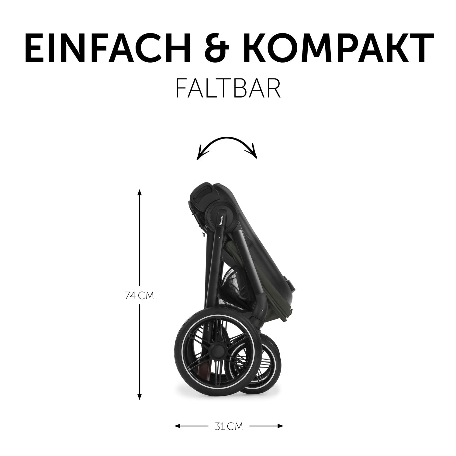 hauck Kinderwagen mit Beindecke Walk N Care ab Geburt bis 22 kg mit Liegefunktion, Becherhalter, Sitz Wendbar & Höhenverstellbar, Gummireifen, Teleskopgriff, UPF 50+, Zusammenklappbar (Dark Navy Blue9