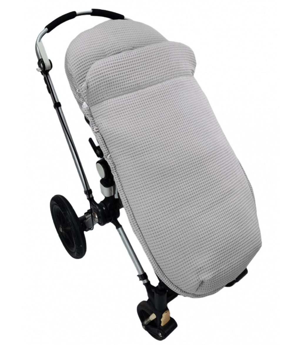 Universal Fußsack für Kinderwagen oder Buggy – Waffle – Handmade – Nenel (Grau)