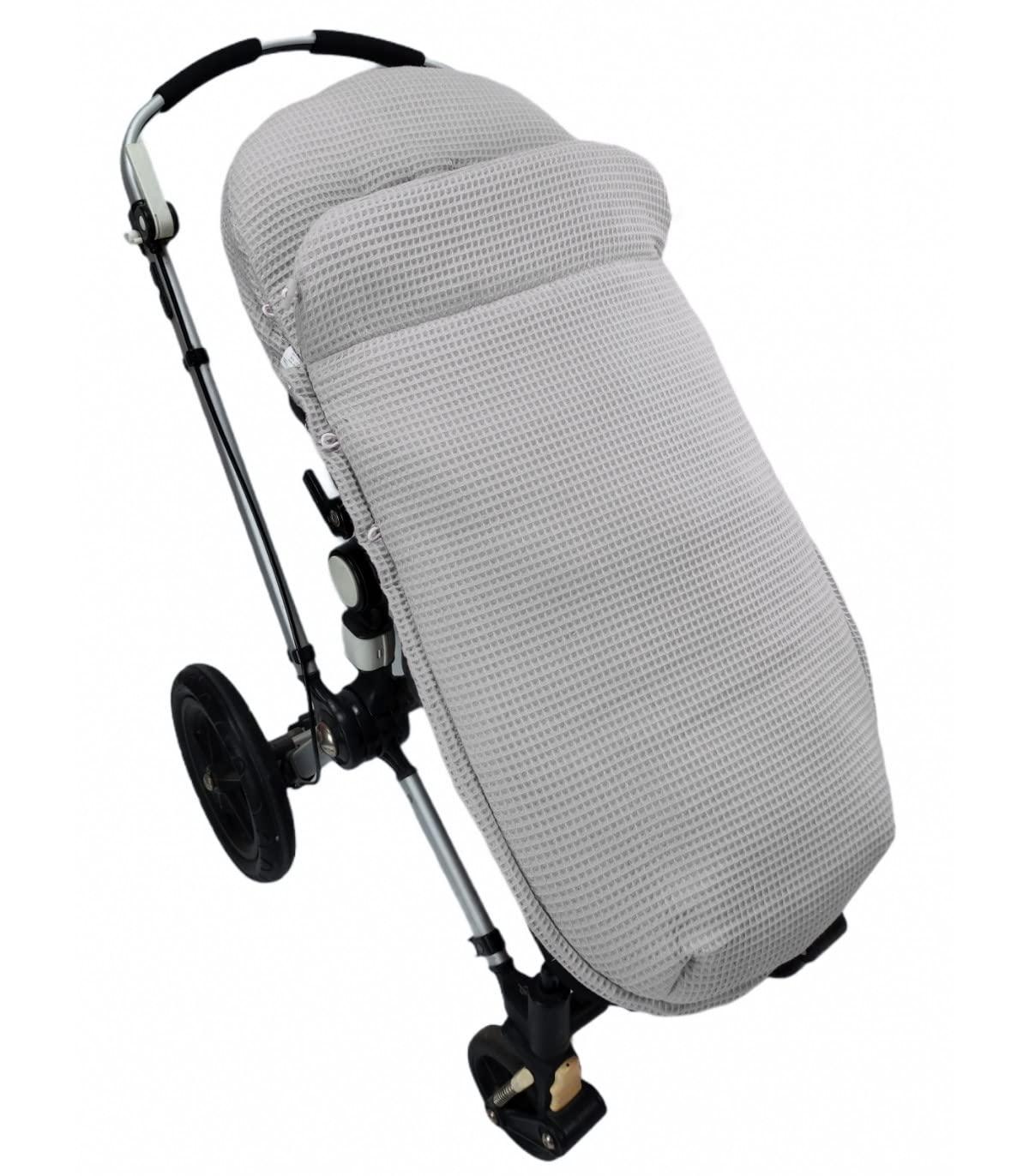Universal Fußsack für Kinderwagen oder Buggy – Waffle – Handmade – Nenel (Grau)