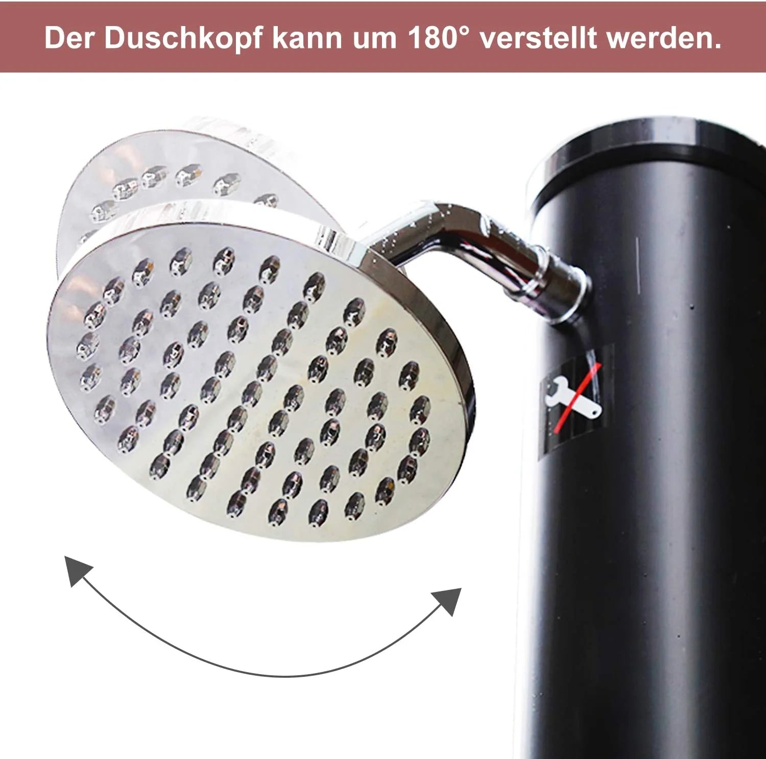 Sonnewelt Solardusche mit Duschkopf und Fudusche 20L