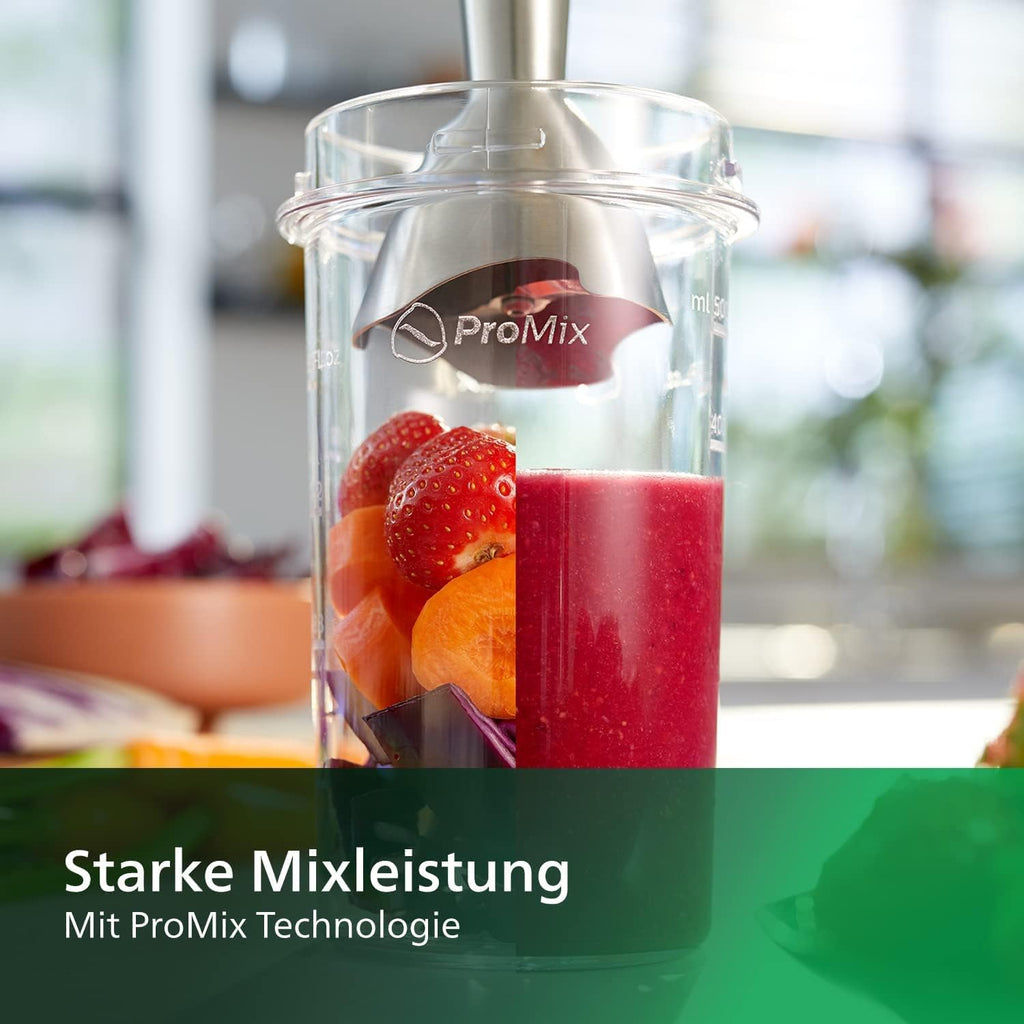 Philips Stabmixer – 800W, mit Spritzschutz, ProMix und SpeedTouch, wei (HR2650/90)