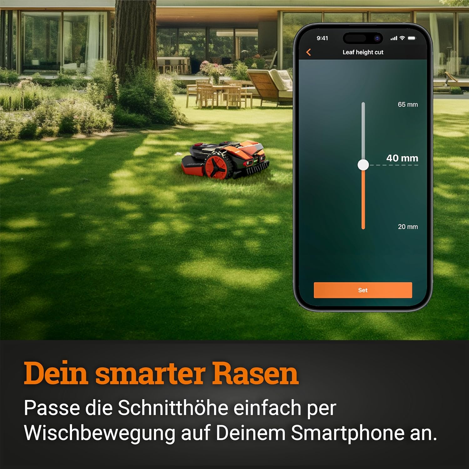 WORX Landroid WR169E Robot Rasaerba con Filo Perimetrale per Giardini fino a 300m² - Navigazione AIA - Controllo tramite App, WLAN, Bluetooth - Taglio Bordo - Larghezza di taglio 16 cm - Altezza di taglio 30-60 mm
