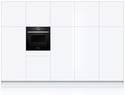 Bosch HMG7361B1, Serie 8 Forno da incasso intelligente con funzione microonde, 60 x 60 cm, Made in Germany, Nero, Air Fry, Anello di controllo digitale, Display touch, Programmi automatici, Supporto per la pulizia
