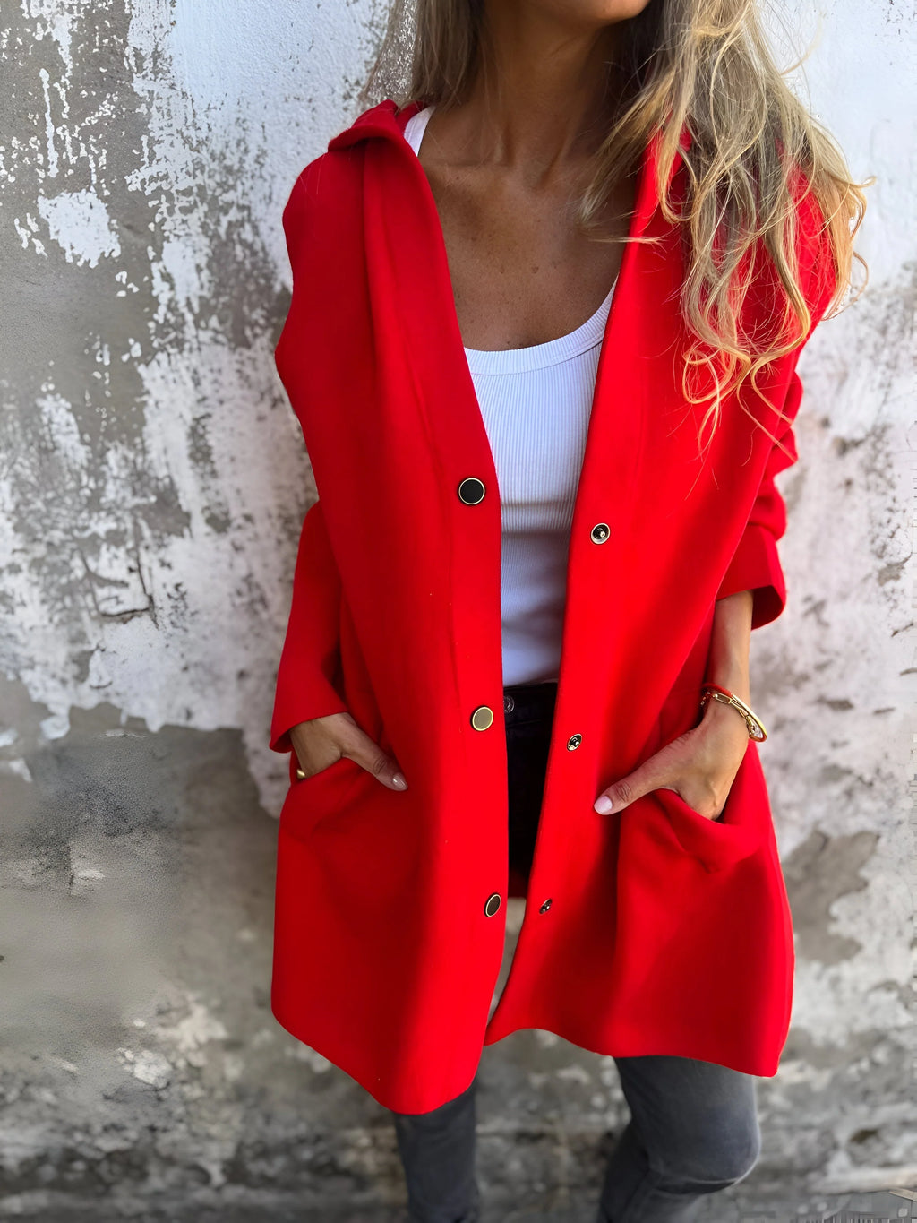 Cardigan con cappuccio casual da donna