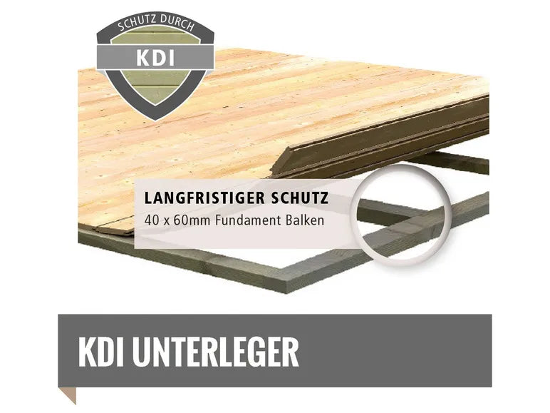 Karibu Gartenhaus »Carlos«, Satteldach, Witterungsschutz, Tür mit 3 Lichtausschnitten