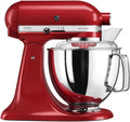 KitchenAid Robot da Cucina I Artisan I Planetaria con Testa Reclinabile I Impastatrice con 5 Accessori | 2 Ciotole in Acciaio Inox | 4.8 L | Rosso Imperiale