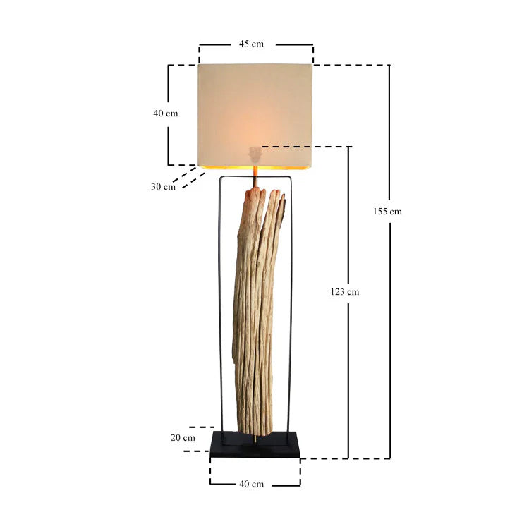 Massive Stehlampe WANA 165cm natur Baumstamm