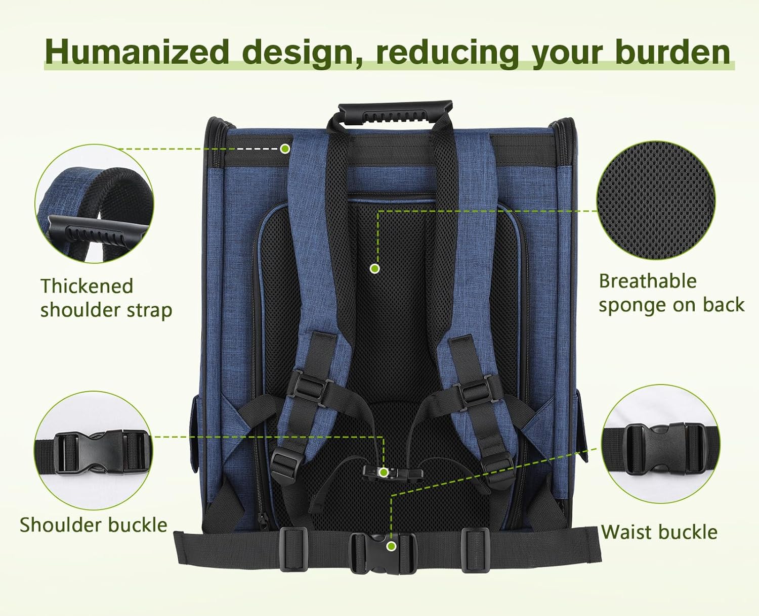 pecute Hunderucksack Erweiterbar, Faltbar Katzenrucksack Katzen mit Anti-offener Reiverschluss, Rucksack Hund mit Netz Fenster Grau XL, für Hunde Katzen Haustiere (40 * 33 * 49cm)