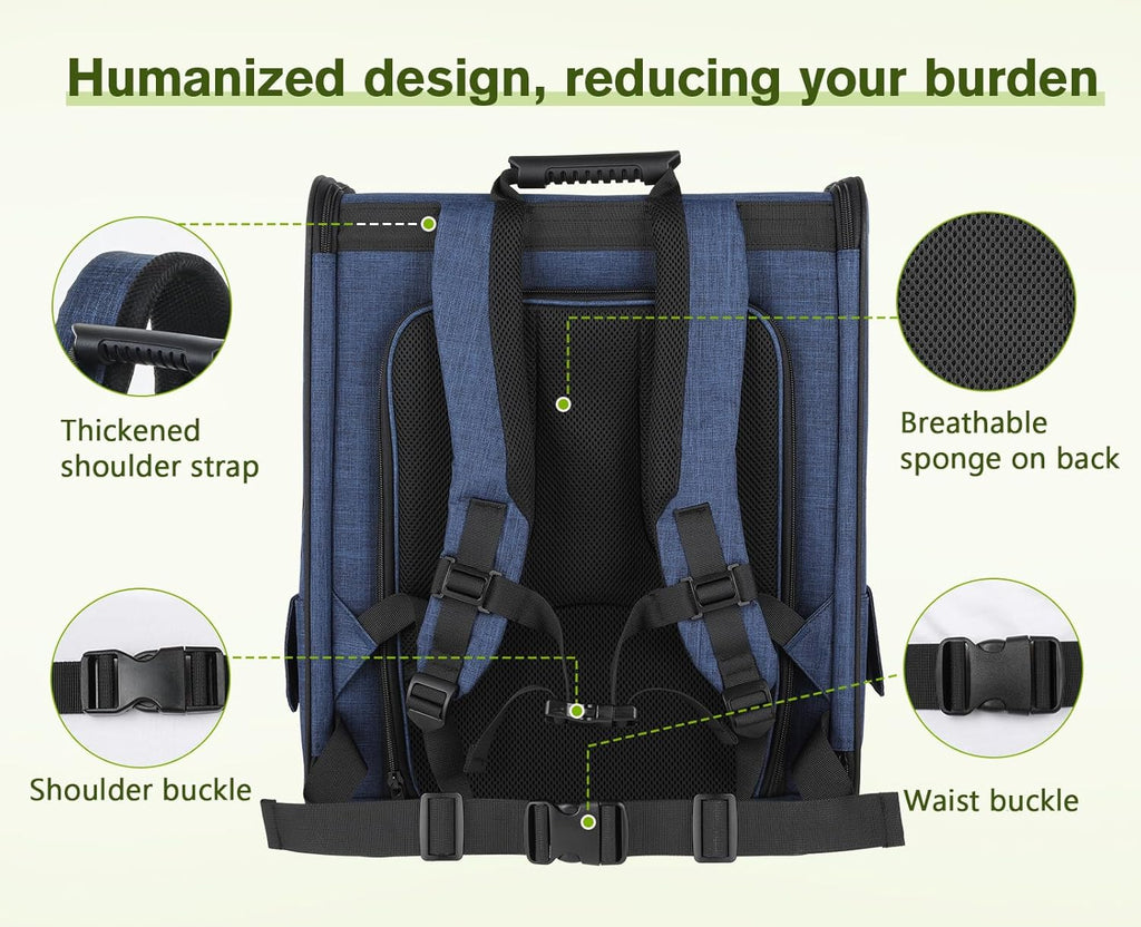 pecute Haustier Rucksack mit Netzfenster, Tragbare und Faltbare Katzentasche, Atmungsaktive und Leichte Hundetasche, Wasserdichtes Oxford-Tuch mit Viel Platz, Multifunktionales Rutschfestes Grau XL