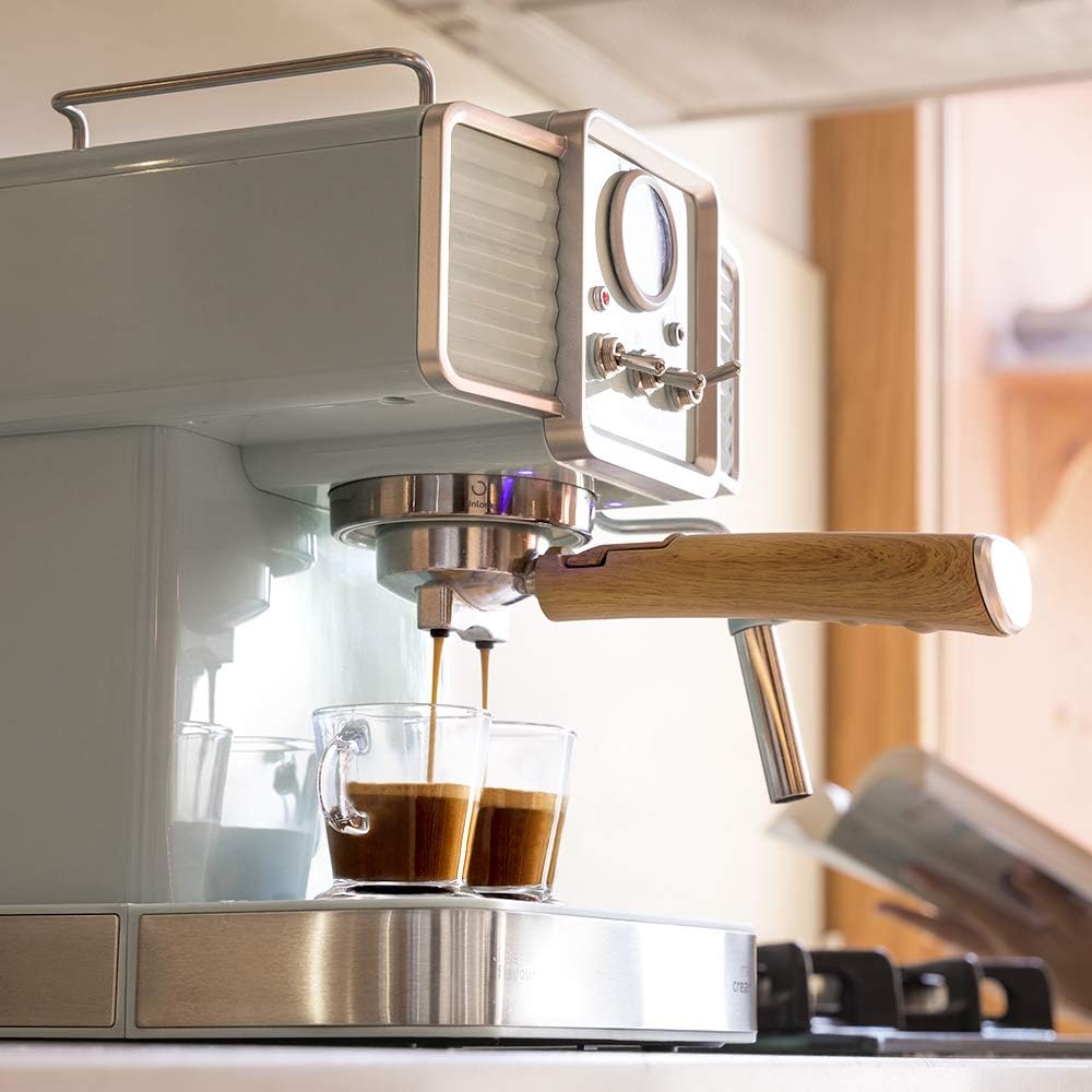 Cecotec Cumbia Power Espresso 20 Barista Aromax Caffettiera. Potenza 2900 W, 2 sistemi di riscaldamento, pompa a pressione da 20 bar, manometro, portafiltro a doppia uscita e 2 filtri (Tradizionale)