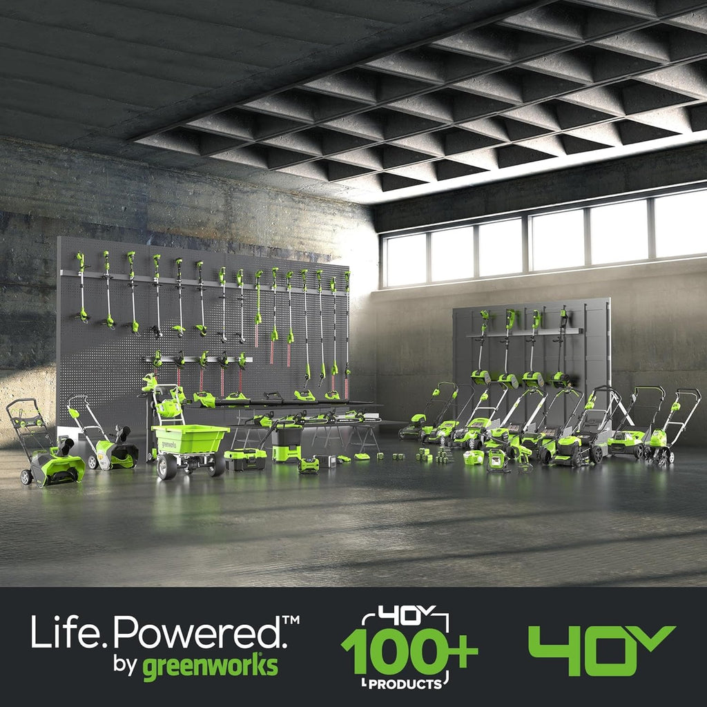 Greenworks 48V (2x24V) Selbstfahrender Akku Rasenmäher für große Flächen bis zu 480m², 46cm Schnittbreite, 55L Sack PLUS zwei 4Ah-Akkus und Doppelladegerät GD24X2LM46SPK4X