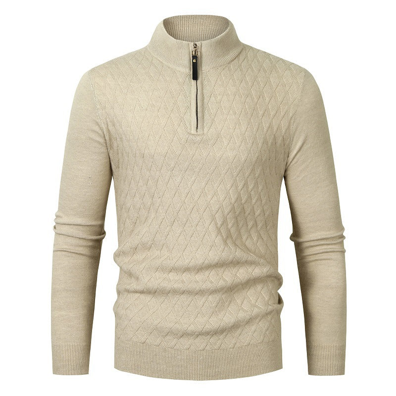 Herren-Pullover mit halbem Reiverschluss