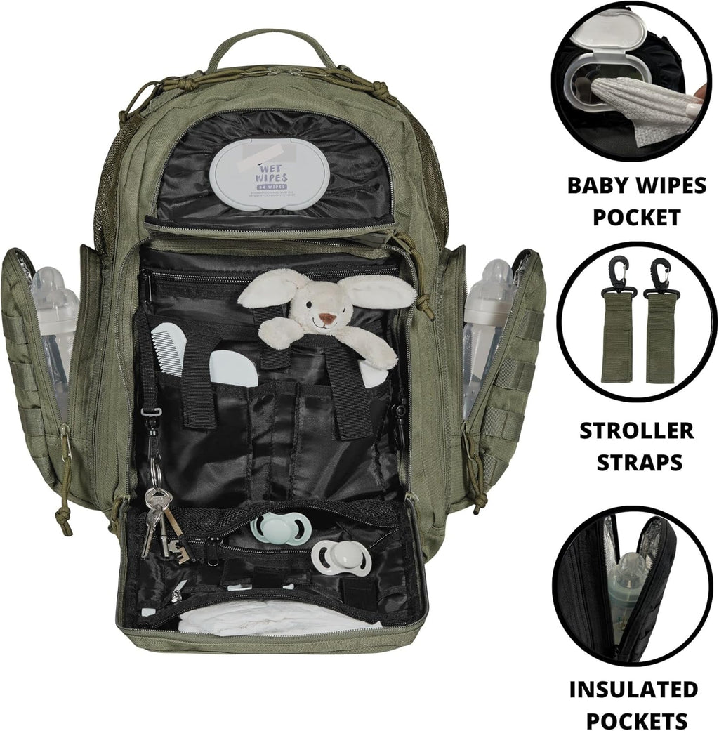 Phil & Jack Zaino militare tattico per papà con fasciatoio, borsa fasciatoio per neonati per uomini e donne