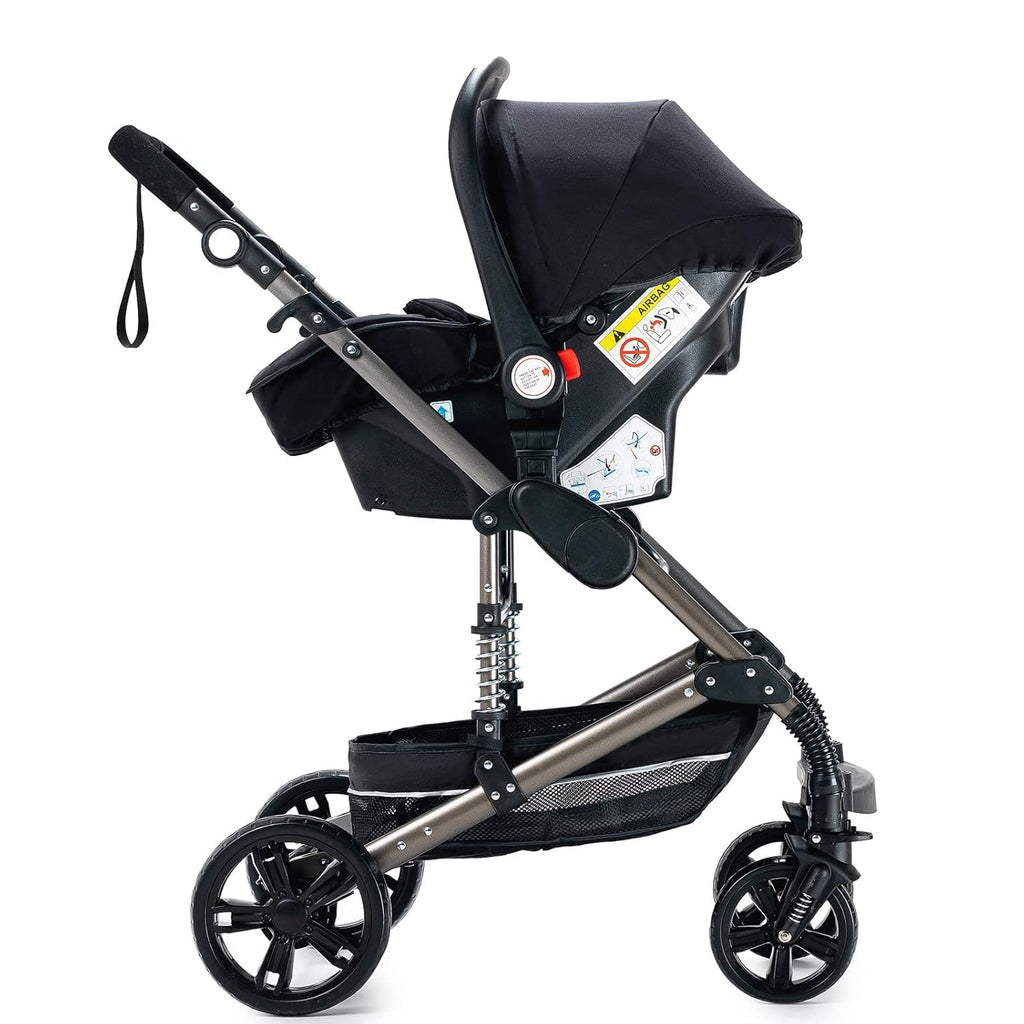 Sianldcone Passeggino 3 in 1, Set Passeggino con Tessuti di Alta Qualità, Sistemi di Viaggio con Spinta Reversibile, Passeggino Combinato a Vista Aperta Set Completo 3 in 1 (V9 Cachi)