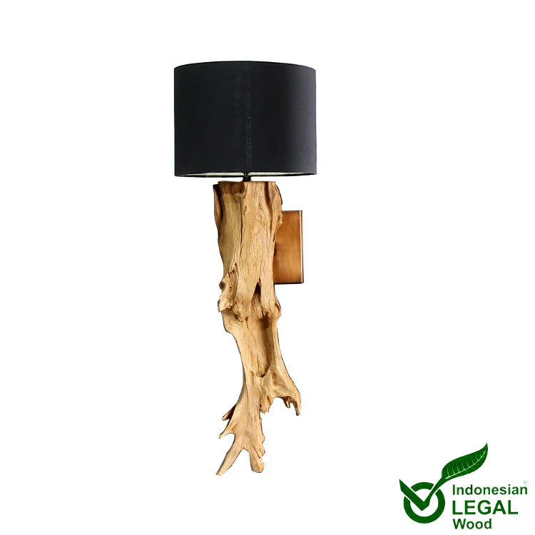 Teakholz Wand Lampe Ranting