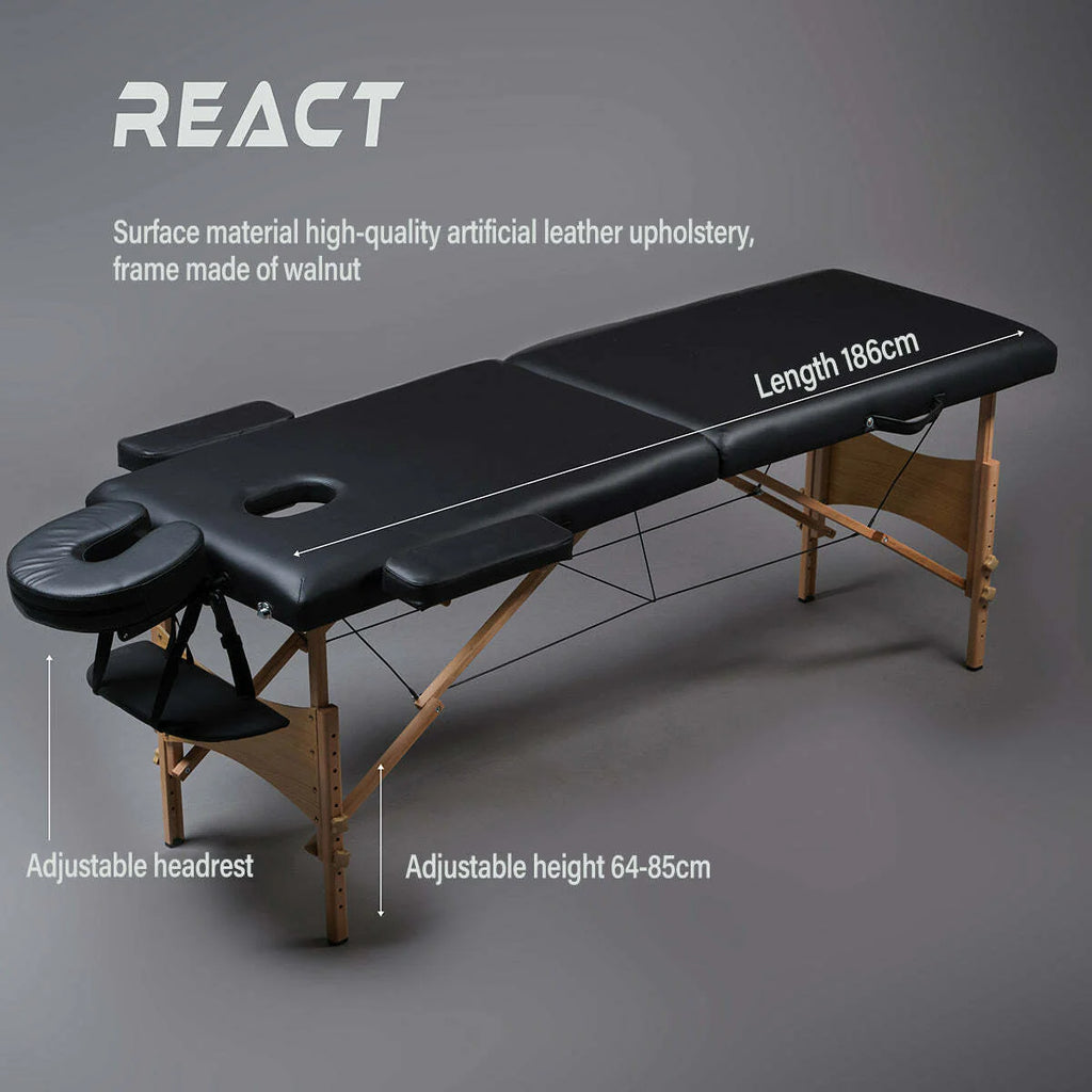 Lettino da massaggio React P200, nero