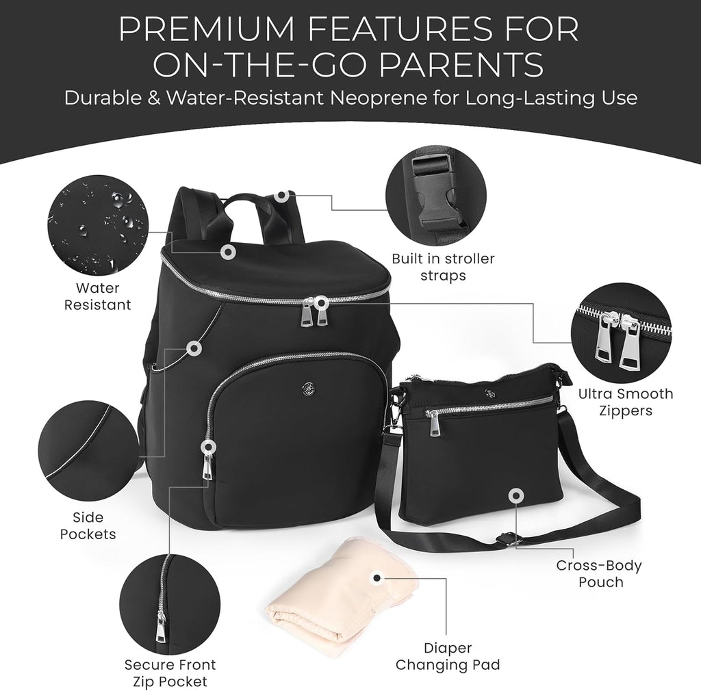 A + S Luxxe Baby Designer-Wickeltasche Rucksack für Mama und Papa